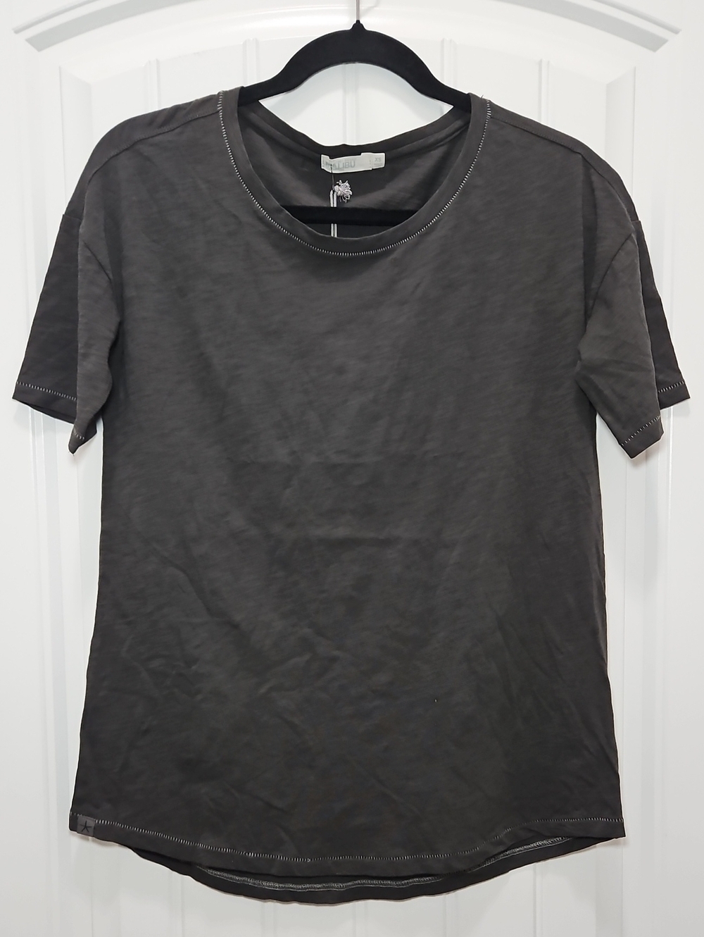 Barefoot Dreams Slub Jersey Dropped Shoulder Short Sleeve Tee XS New Women's
